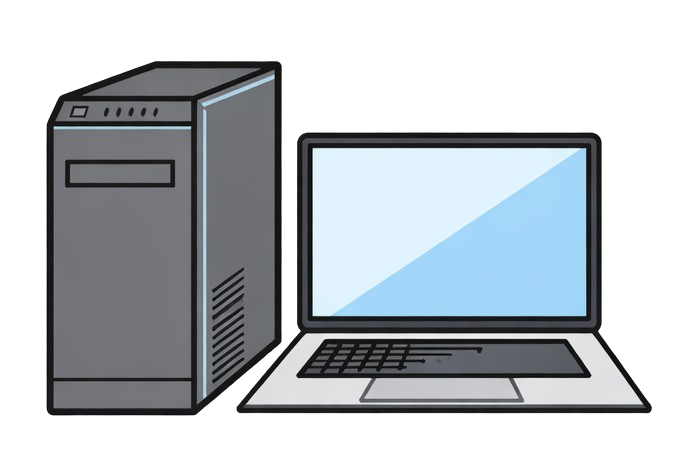 回収対象のデスクトップパソコンとノートパソコン